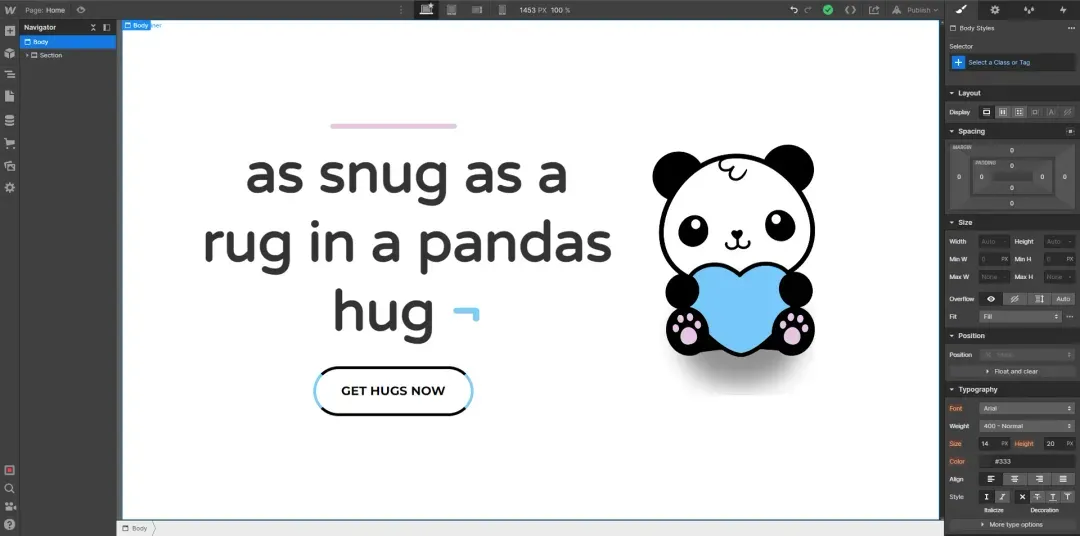Panda website preview